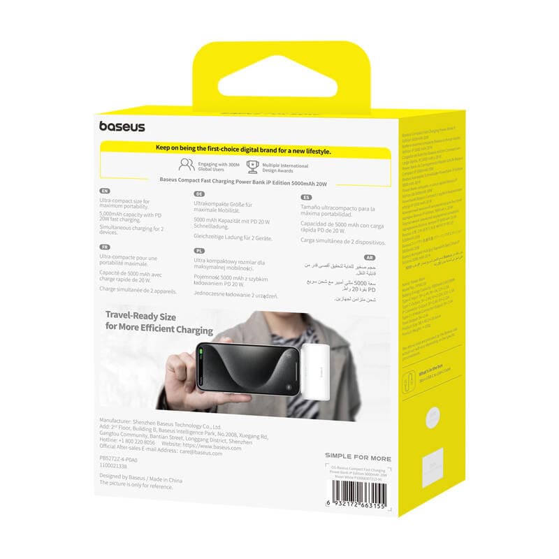Baseus OS Compact IP Powerbank 5000mAh 20W (bela) 7