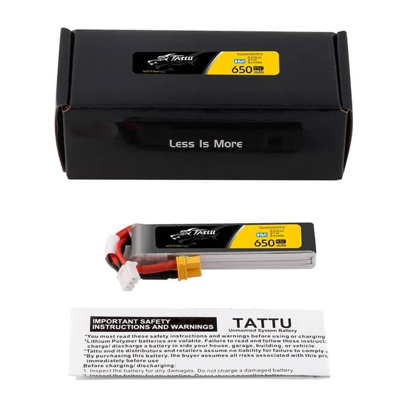 Lipo baterija Tattu 2S 650mAh 95C 7.6V HV z XT30 Long-Pack 5