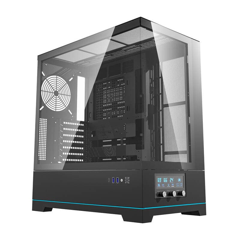 Računalniško ohišje Darkflash DY451 (črno, brez ventilatorjev)