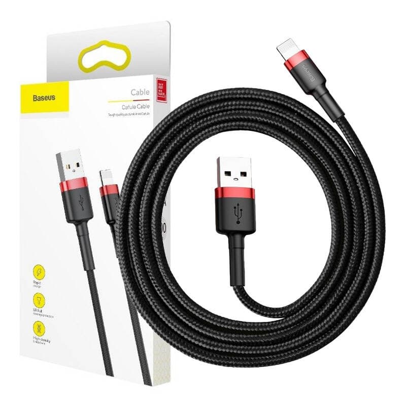 Baseus Cafule USB Lightning kabel 1.5A, 2m (črn+rdeč) 8