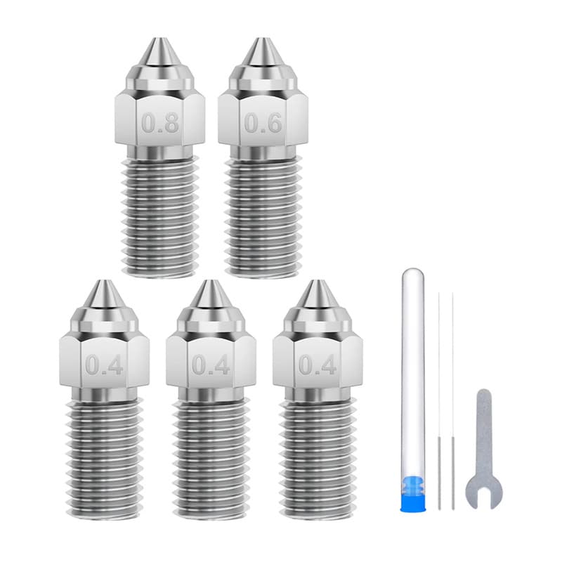 ELEGOO Neptune 4 / 4 Pro - Komplet kaljenih jeklenih šob (0,4 mm x3, 0,6 mm x1, 0,8 mm x1)