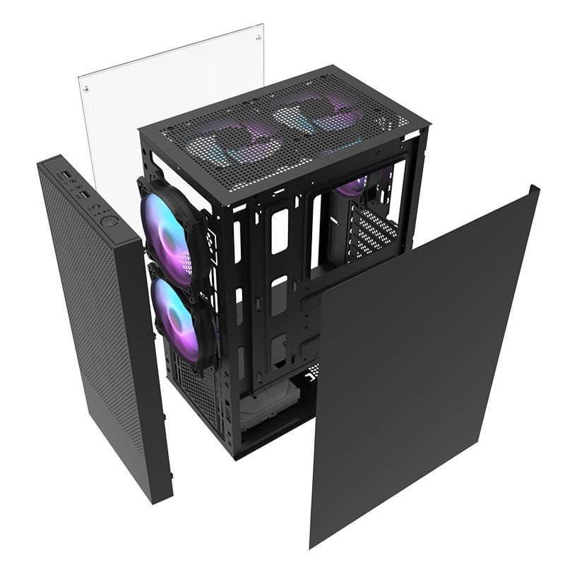 Ohišje za računalnik Darkflash A290 (črno) + 3 ventilatorji 4