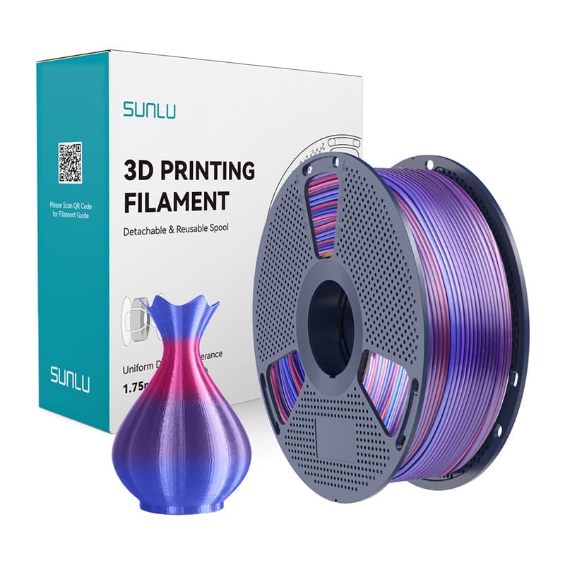 Sunlu PLA+ svilen filament (Rainbow 02)