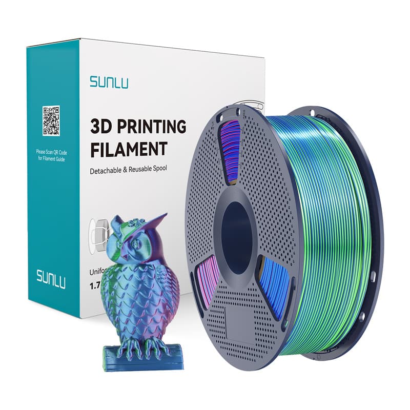 Sunlu PLA+ Silk Trobarvni Filamenti (modro-zeleno-vijolična)