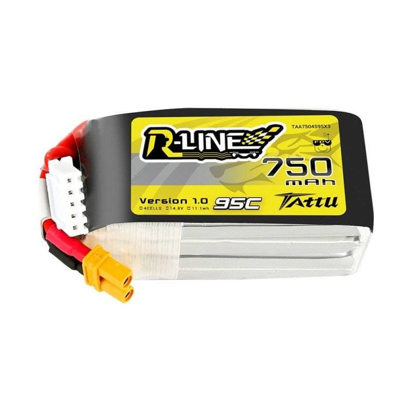 LiPo baterija Tattu R-Line 750mAh 14.8V 95C 4S1P JST-XHR