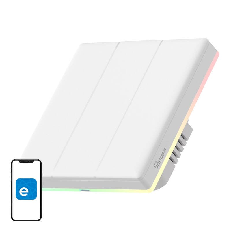 Pametno stensko stikalo Wi-Fi na dotik Sonoff TX T5 3C (3-kanalno)