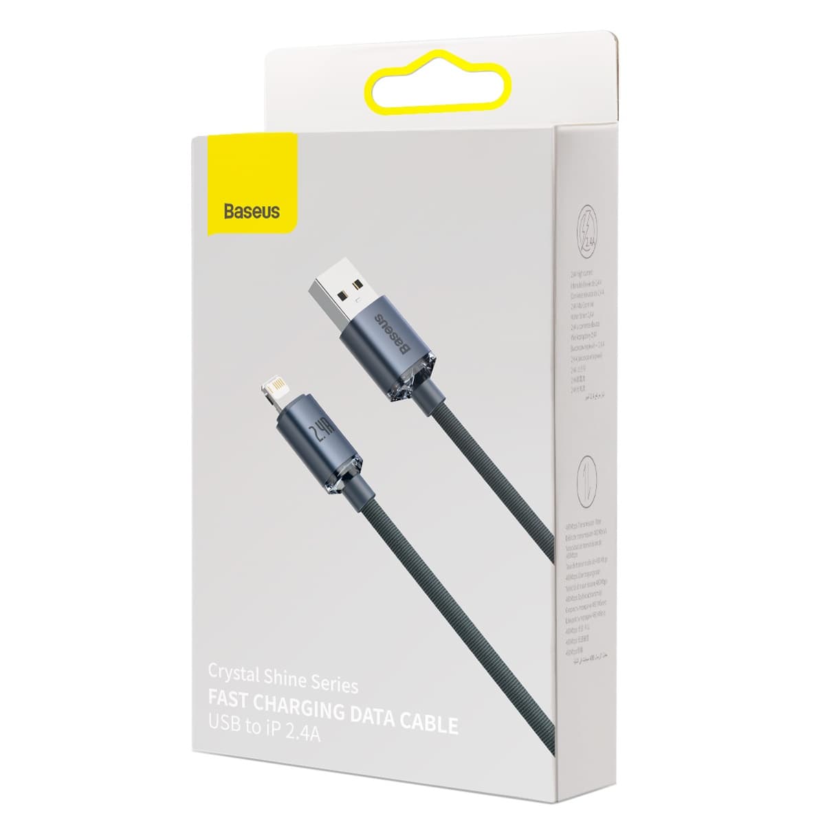 Kabel USB Lightning Crystal Shine, 2.4A, 2m