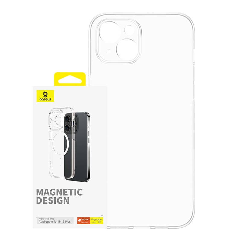 magnetni ovitek za iphone 15 plus baseus serije os-lucent (prozoren)