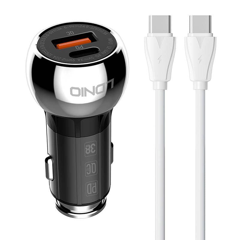 avtomobilski polnilec ldnio c1 usb, usb-c + kabel usb-c - usb-c
