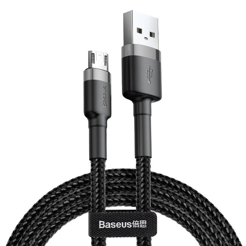 Kabel USB-Mikro USB Cafule 2,4A 0,5 m (sivo-črn)