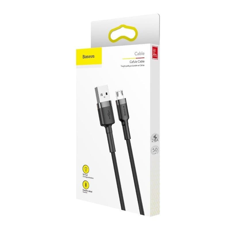 Kabel USB-Mikro USB Cafule 2,4A 0,5 m (sivo-črn) 2