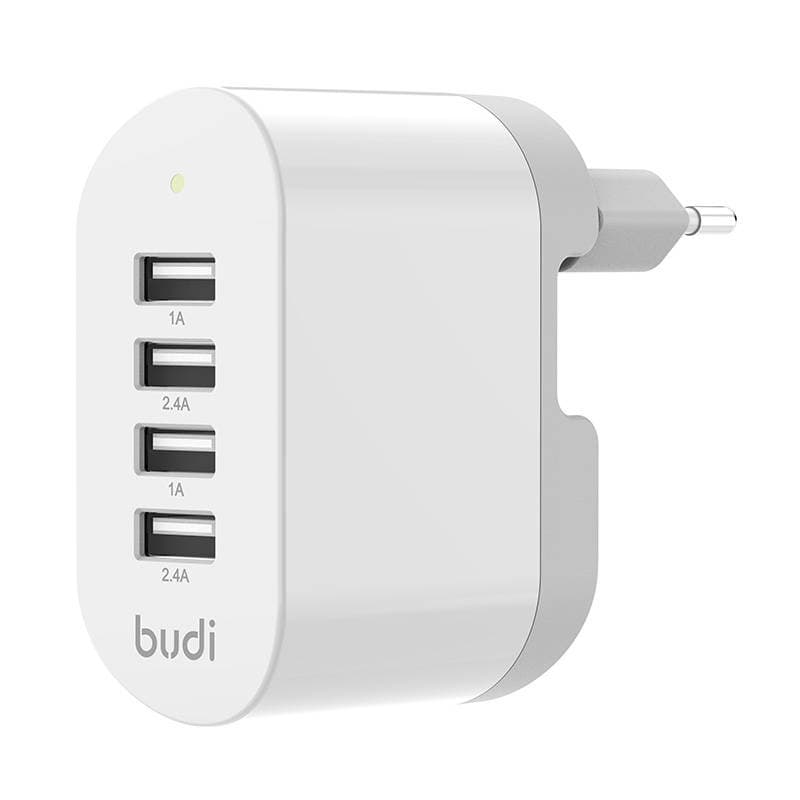 omrežni polnilec budi, 4x usb, 34W (bela)