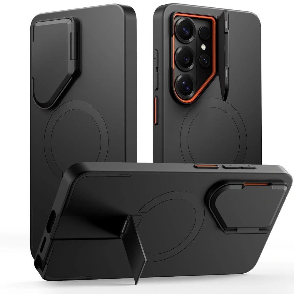 Etui Tech-Protect Kevlar Aura MagSafe za Samsung Galaxy S26 Ultra - črno-oranžno
