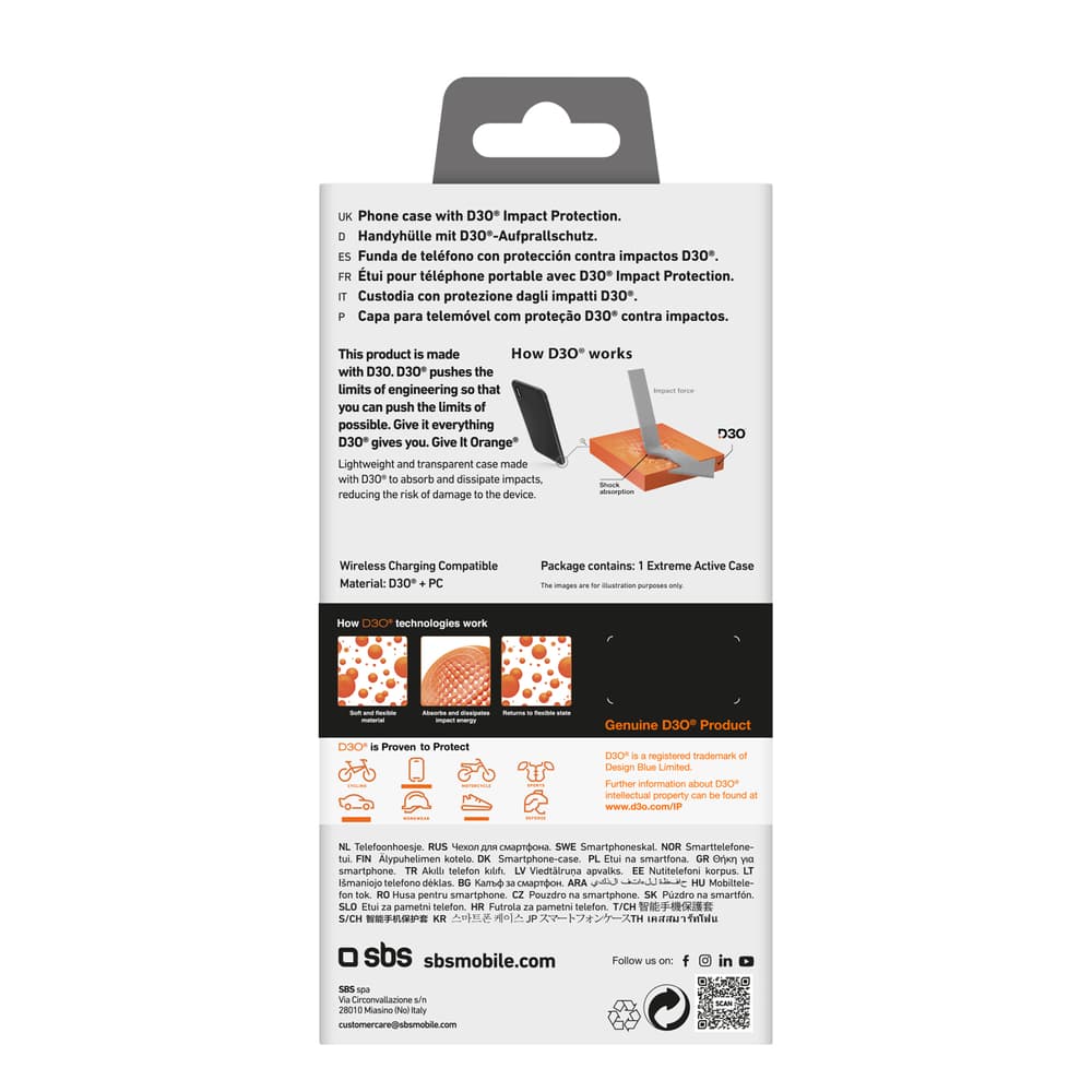 SBS Extreme Active D3O ovitek za iPhone 16 Pro - prozoren 3