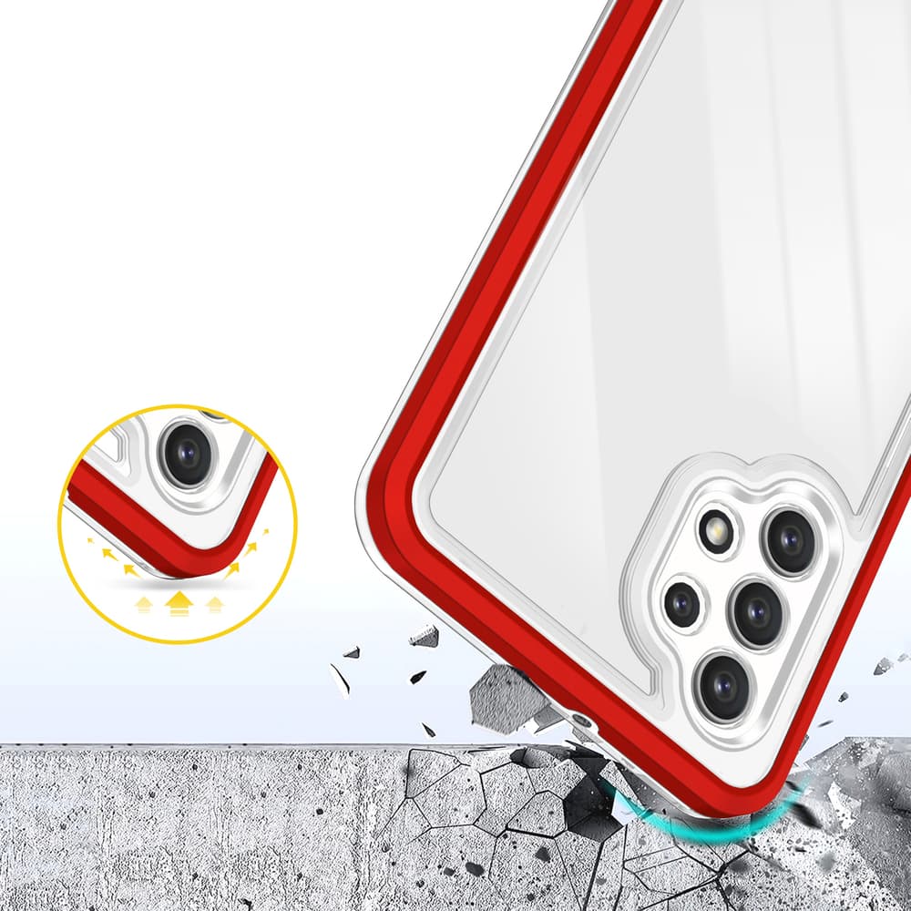Hurtel ovitek Clear 3in1 za Samsung Galaxy A72 4G, rdeč 6