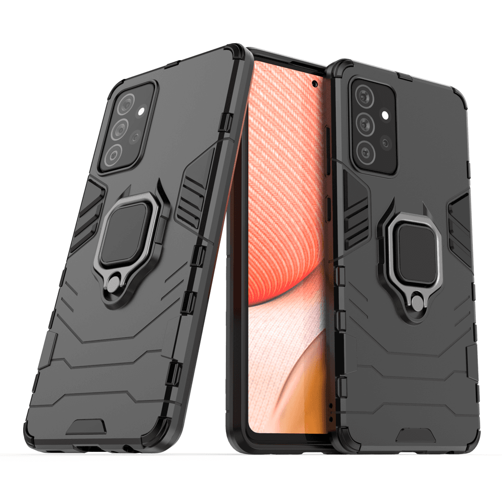 Ovitek Ring Armor s stojalom za Samsung Galaxy A72 4G - črn