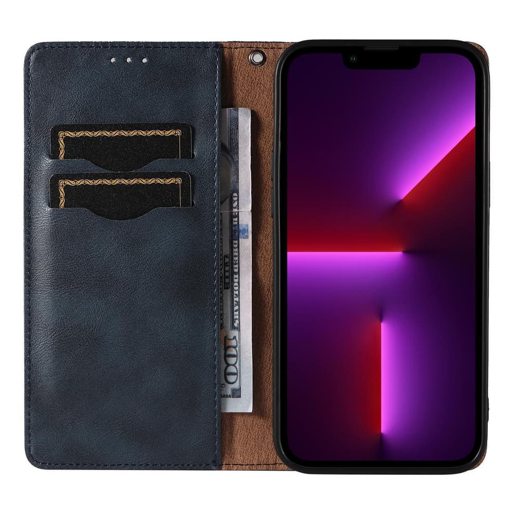 Hurtel Magnet Strap ovitek z denarnico in oporo za iPhone 14 Pro Max, modra 8