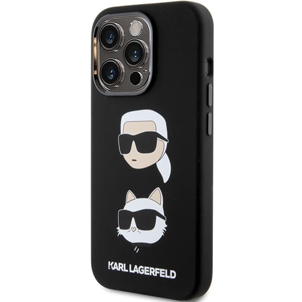 Karl Lagerfeld ovitek za iPhone 15 Pro - črn, silikonski 2