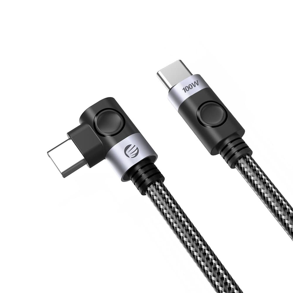 Orico C2CW 1m USB-C v USB-C desni kotni PD 100W kabel - črn
