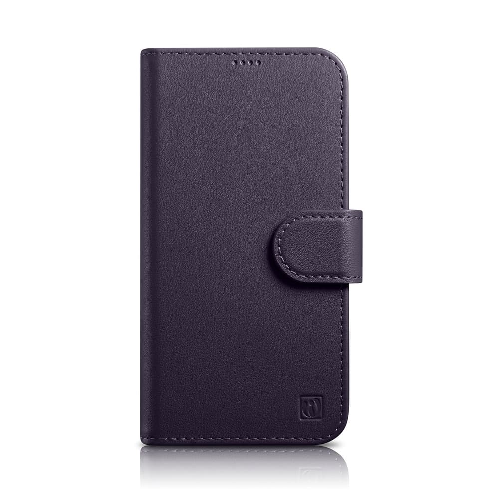 iCarer denarnica ovitek 2v1 za iPhone 14 Plus, temno vijolična, Anti-RFID