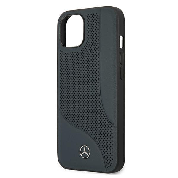 Ovitek Mercedes usnjen Perforated za iPhone 13 mini, modri 6