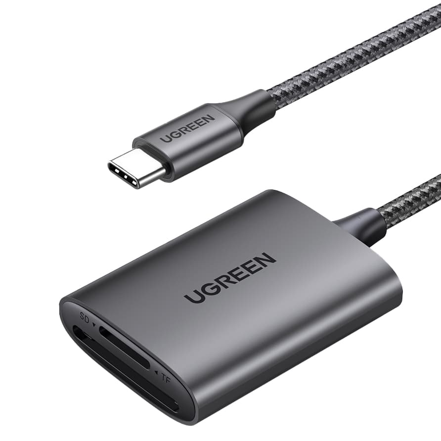 Bralnik kartic Ugreen CM401 USB-C 5Gb/s SD/TF - siv