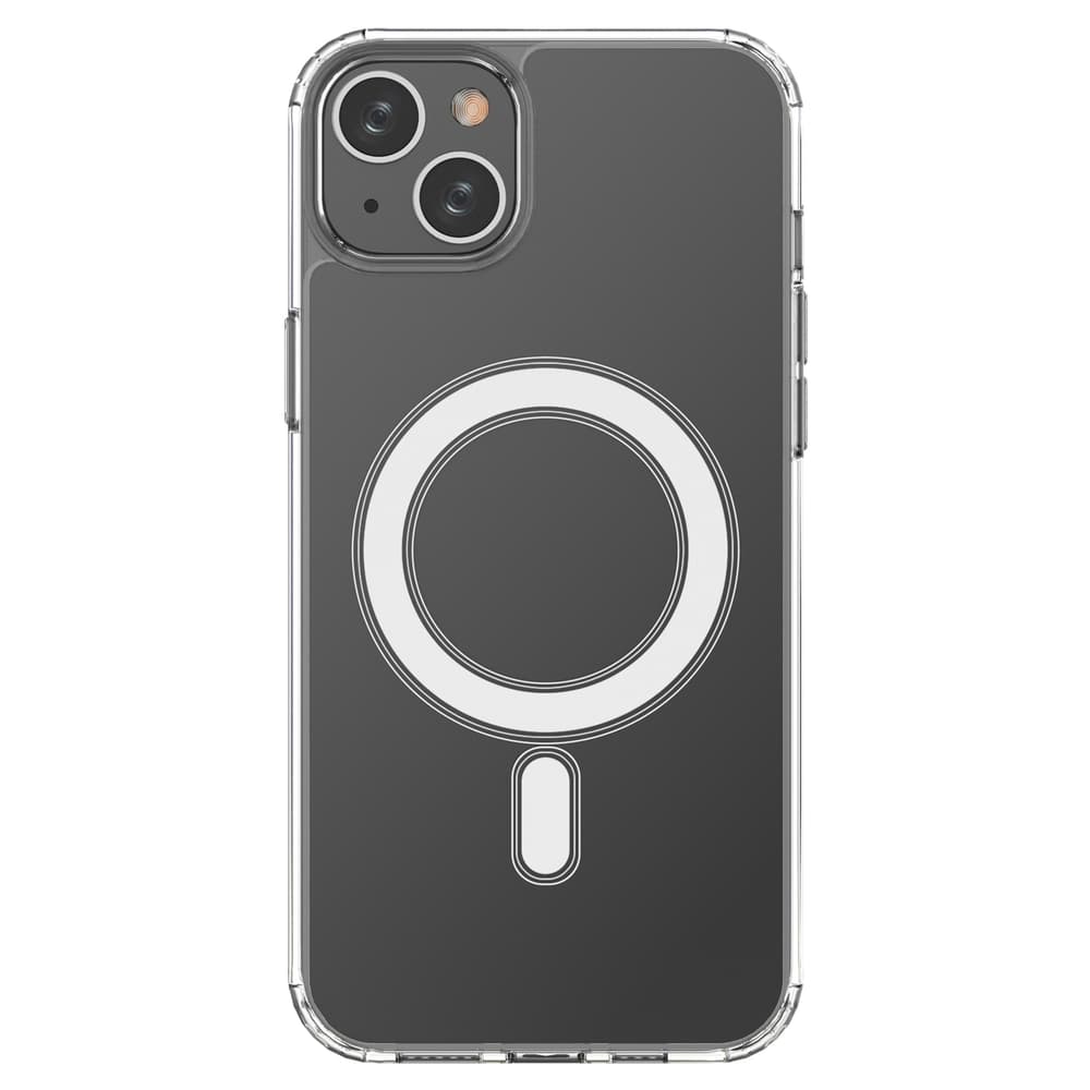 Prozoren magnetni ovitek z MagSafe za iPhone 14 Plus - s srebrnim obročem