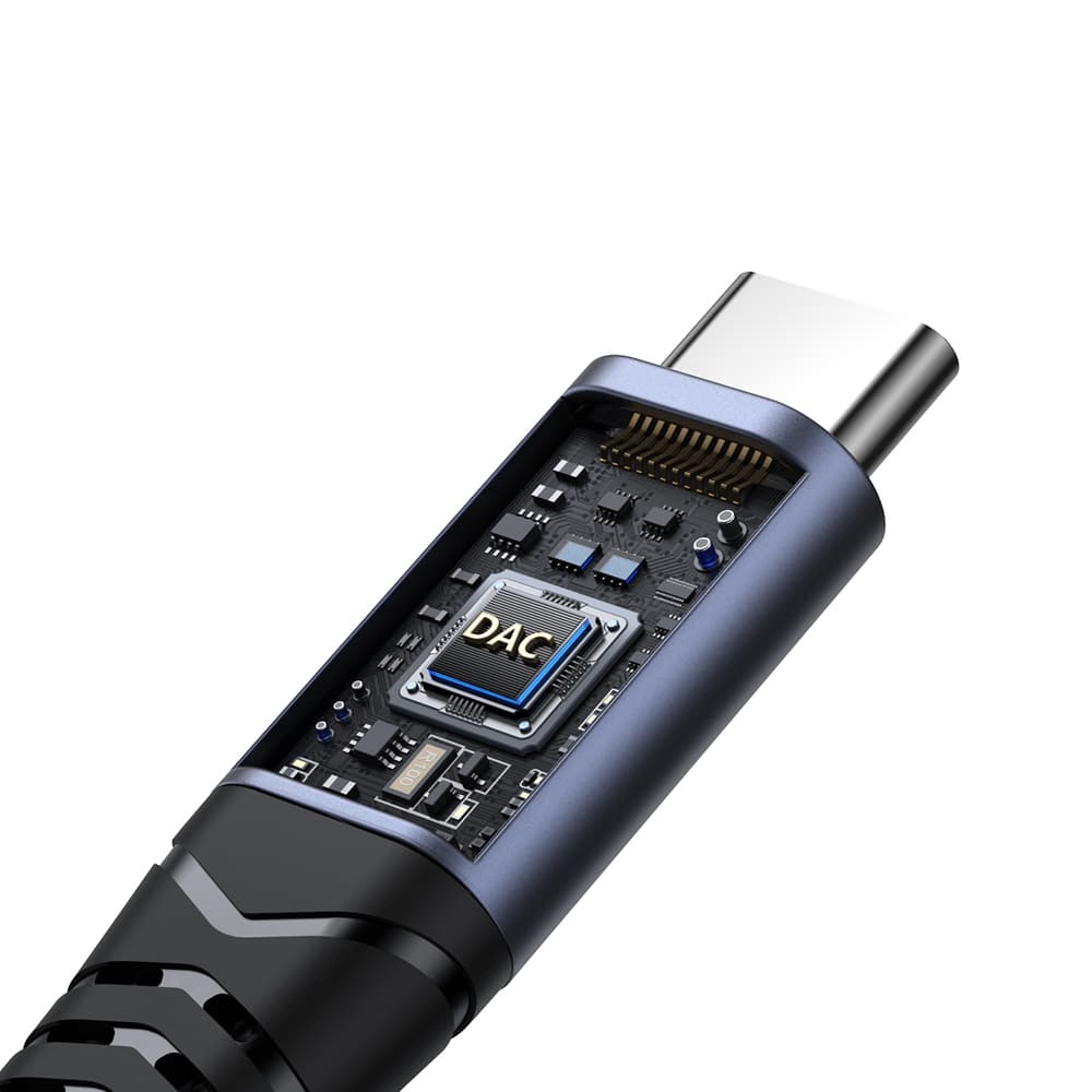 Joyroom SY-C02 USB-C na USB-C / 3.5 mm jack DAC adapter 2v1 - črn 3