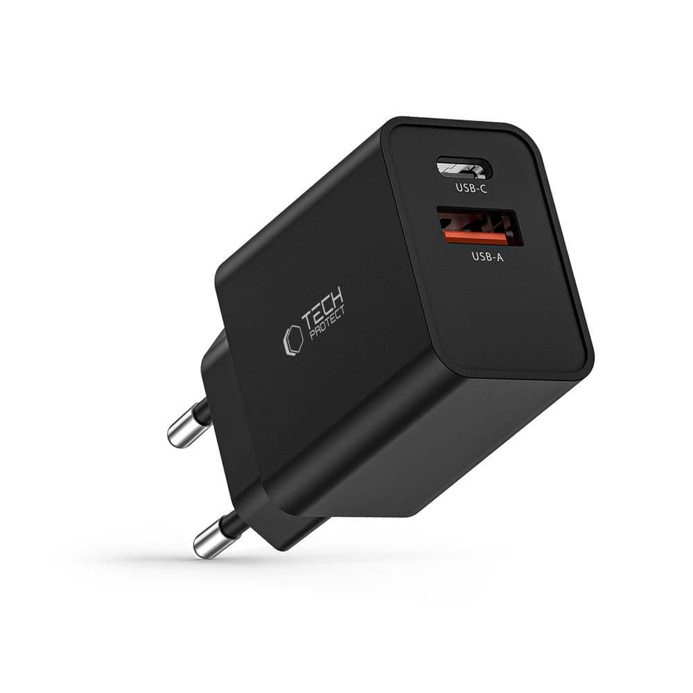 Tech-Protect NC30W polnilnik USB-C PD 30W / USB-A QC 3.0 - črn 6