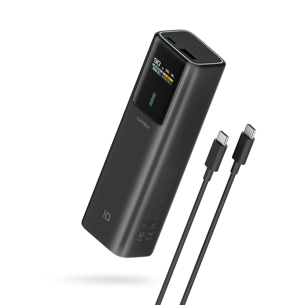 Powerbank Cuktech CKPB100PGLBL 150W 10000mAh, USB-C/USB-A, črna
