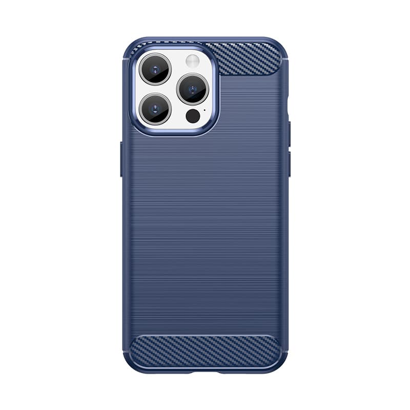 Prožen ovitek za iPhone 15 Pro Max Hurtel Carbon Case - moder