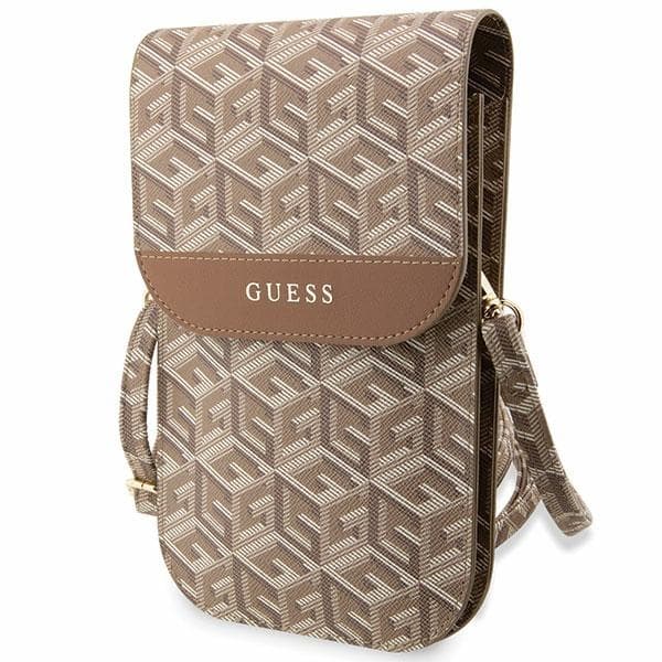 Guess torbica za telefon GUWBHGCFSEW, rjava/rjava GCube Stripe