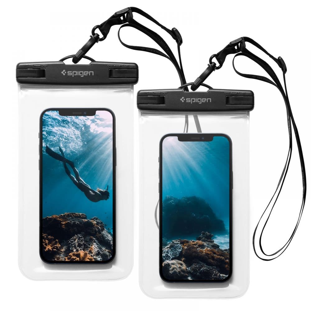 Spigen Aqua Shield A601 vodotesna IPX8 torbica - prozorna, 2 kosa
