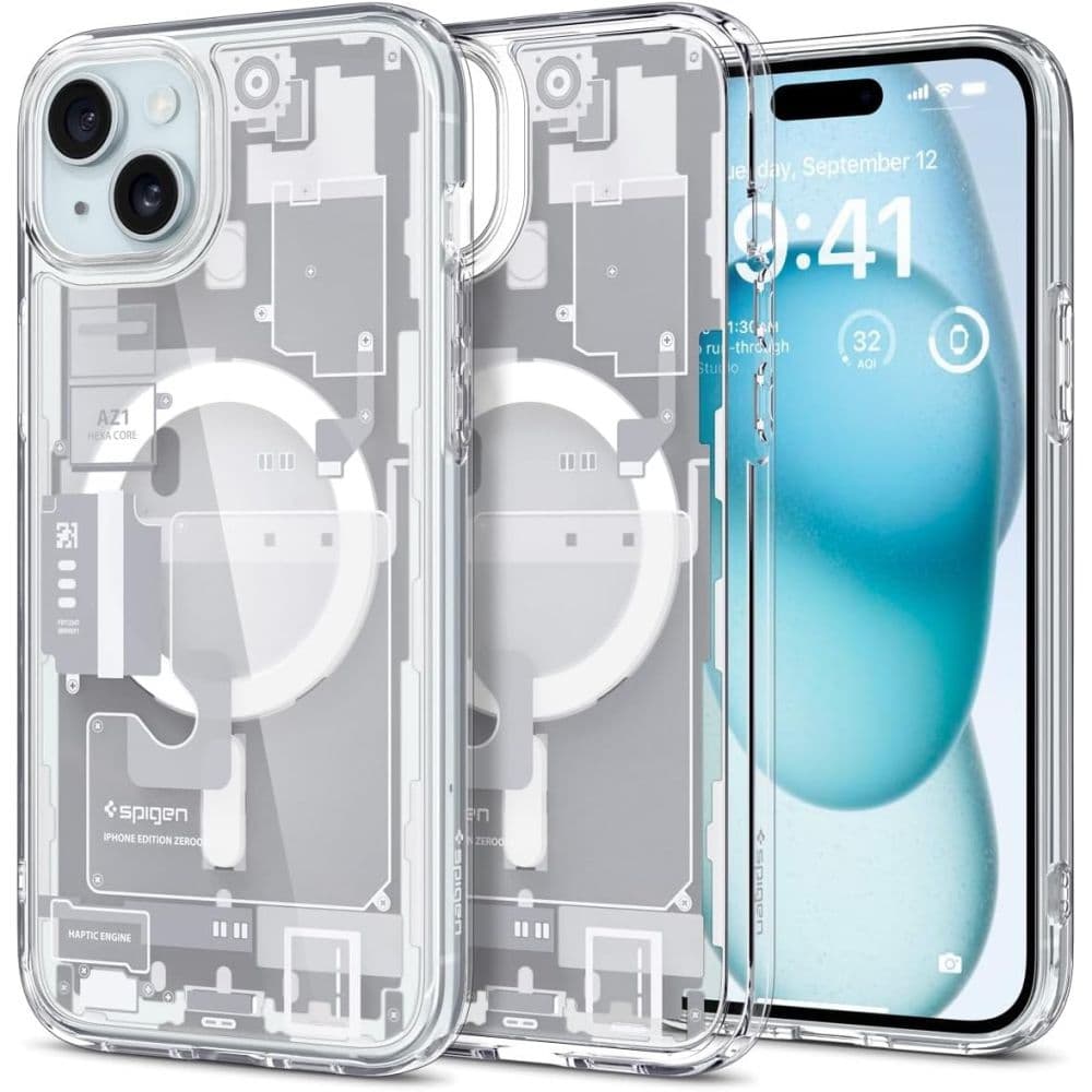 Spigen Ultra Hybrid Mag ovitek z MagSafe za iPhone 15 Plus - bel (Zero One)