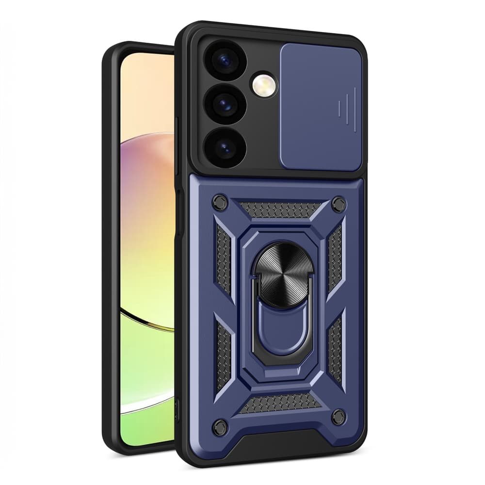 Hurtel Hybrid Armor Camshield ovitek za Samsung Galaxy S24+ z zaščito kamere - modra
