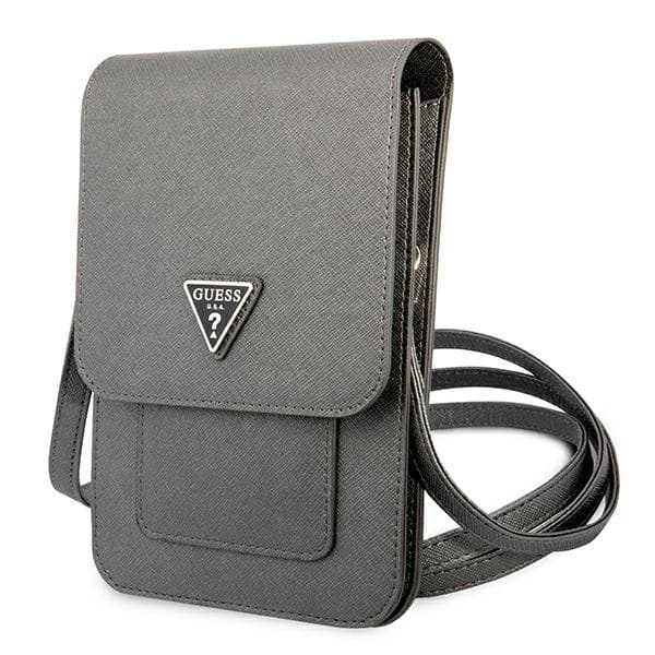 Guess torbica za pametni telefon Saffiano Triangle, siva