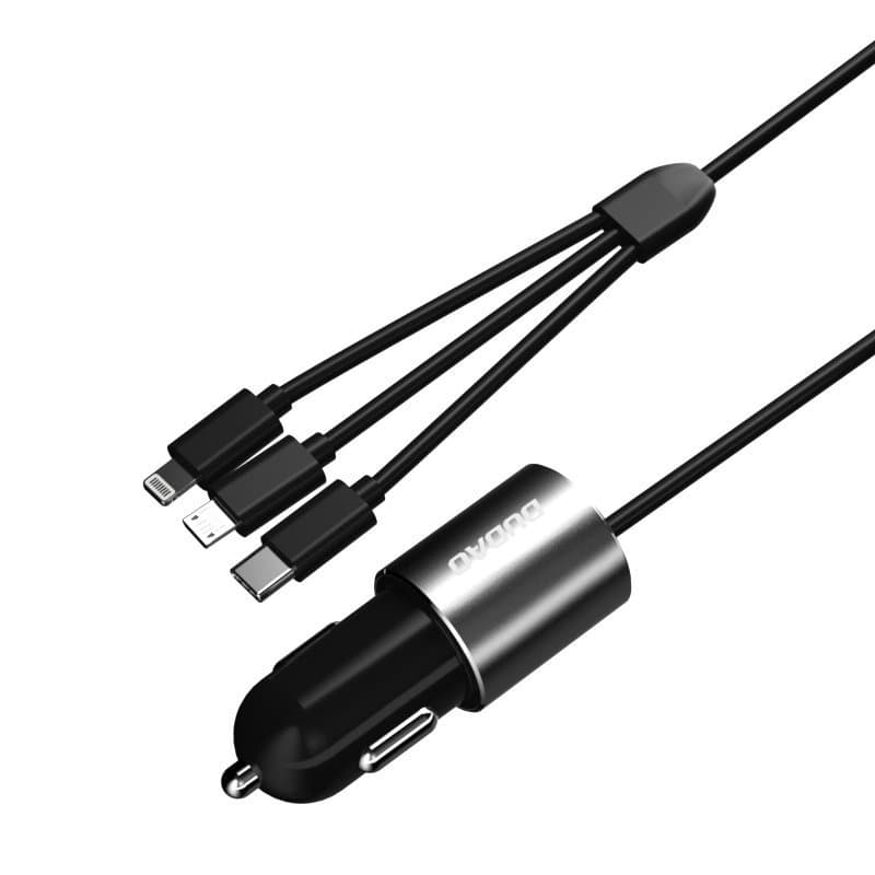 Dudao 3v1 USB avto polnilnik 3.4A, črn 8