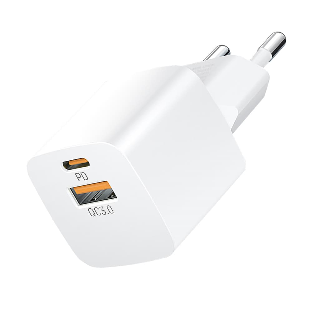 Wozinsky CMWCW 20W USB-C / USB-A zidni polnilnik – bel