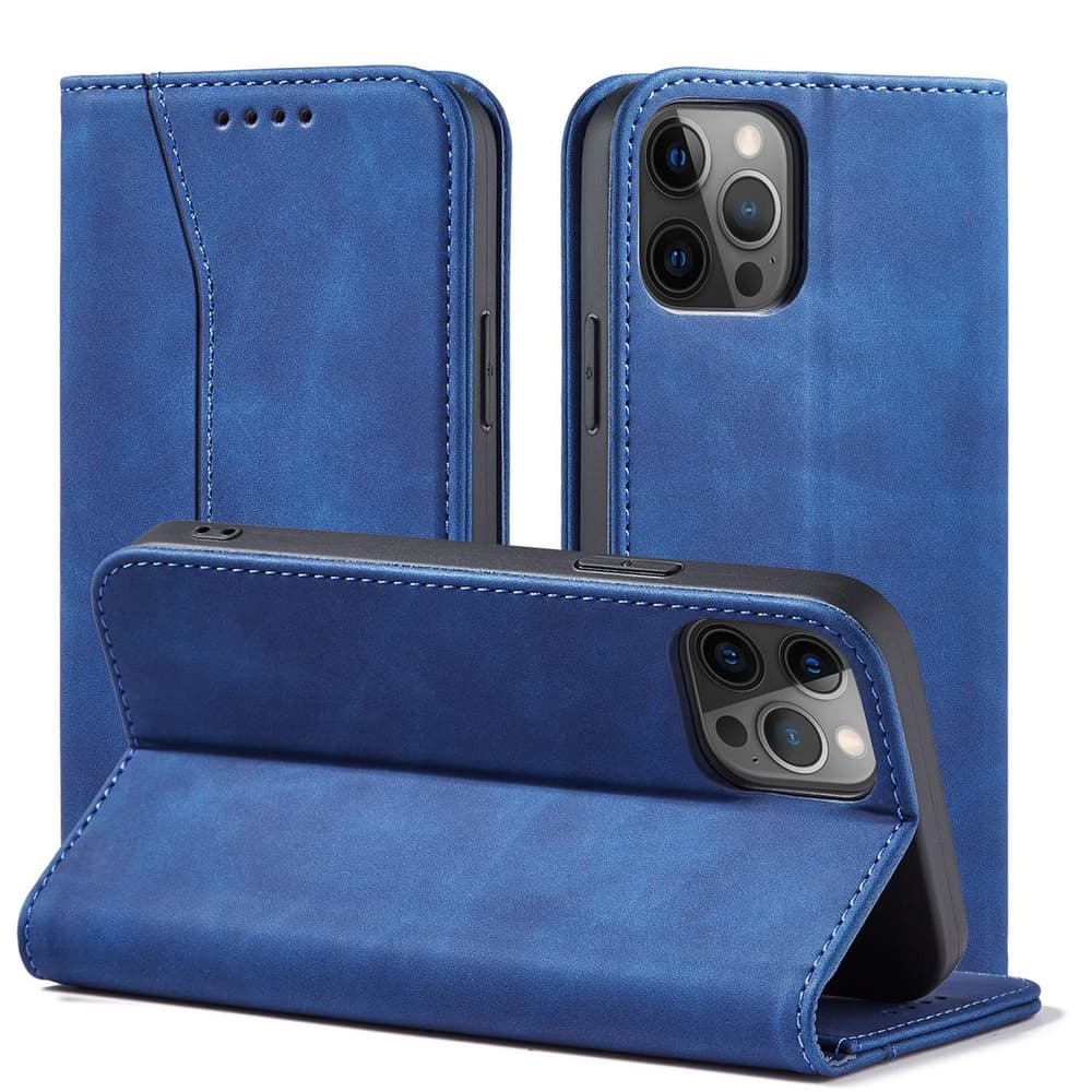 Ovitek Magnet Fancy Case za iPhone 12 Pro Max (denarnica, stojalo), modri 2