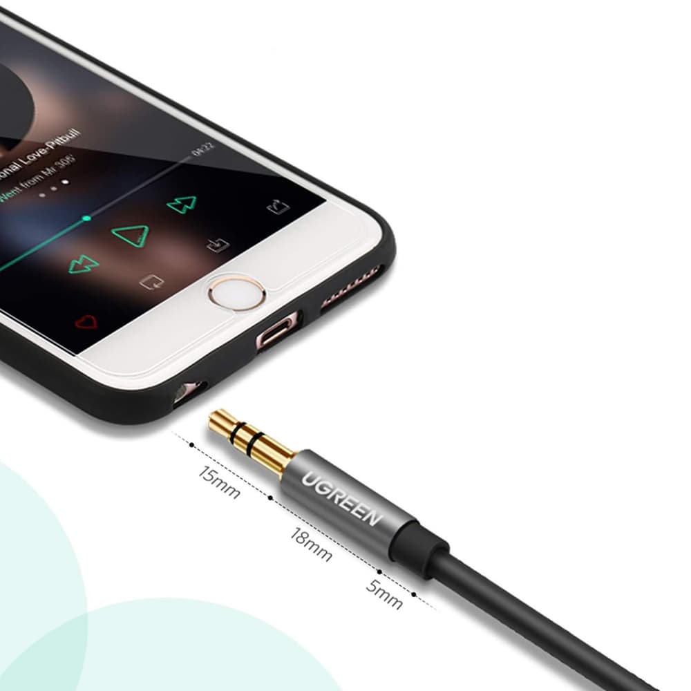 Ugreen AUX kabel 3.5mm mini jack (M/Ž) 1m, srebrn 6