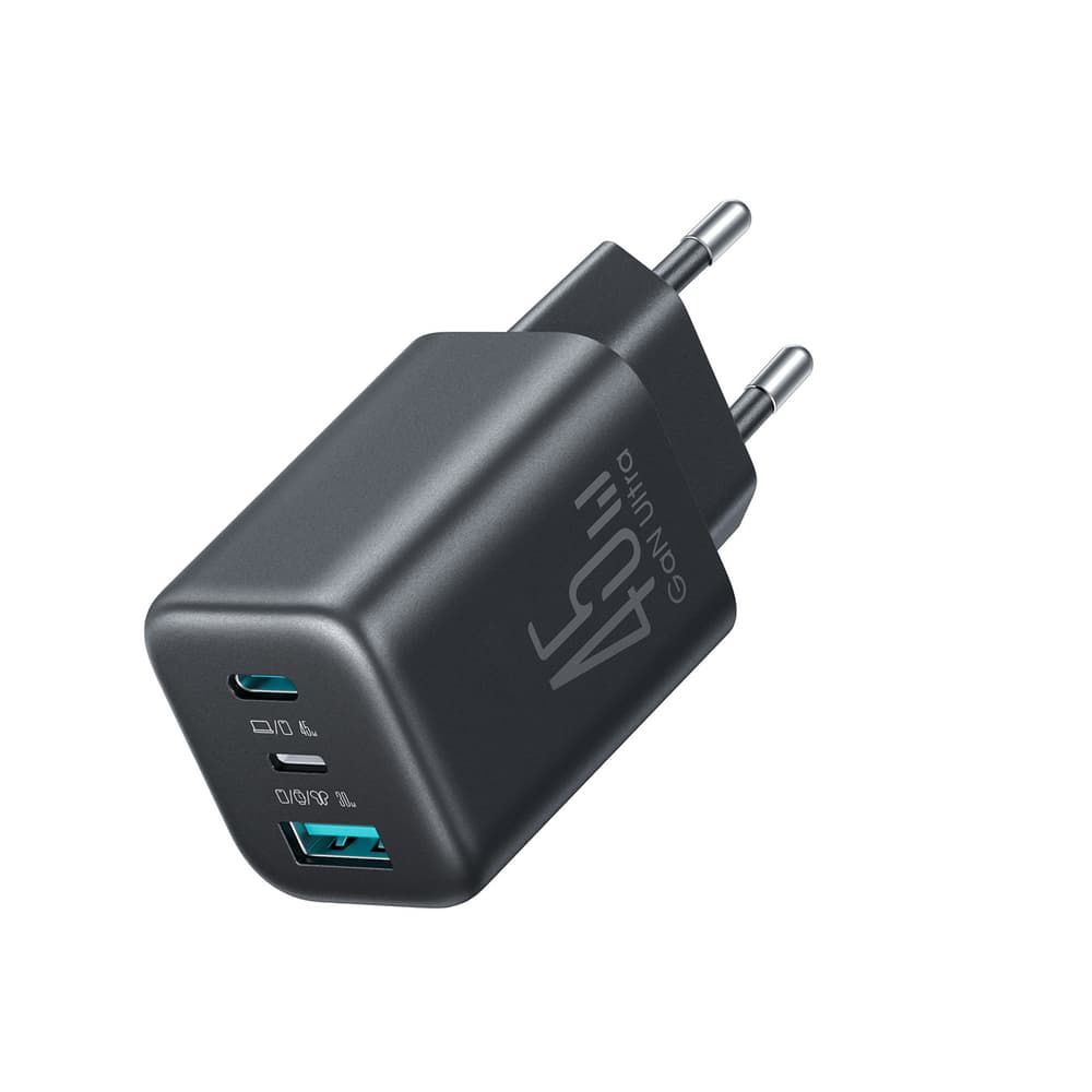 Joyroom JR-TO1 GaN 45W Polnilnik, USB-C + Lightning + USB-A, črn