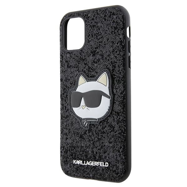 Karl Lagerfeld ovitek Glitter Choupette Patch iPhone 11 / Xr 6.1" - črn 6
