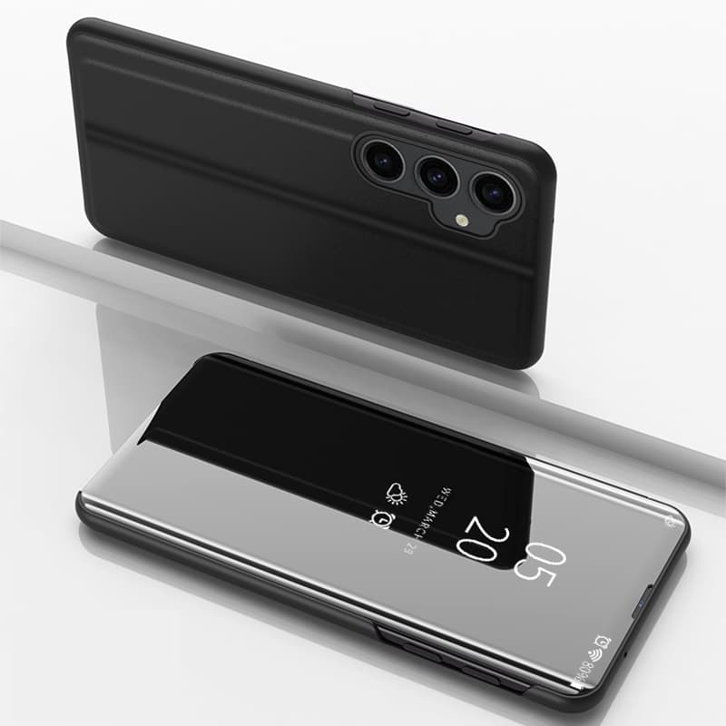 Trden etui s preklopom Clear View za Samsung Galaxy S23 FE - črn