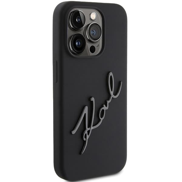 Karl Lagerfeld ovitek za iPhone 15 Pro - črn, silikonski 4