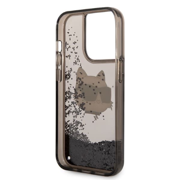 Karl Lagerfeld etui za iPhone 14 Pro Max, Glitter Choupette Head, črn 7