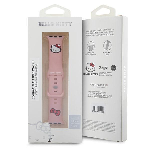 Hello Kitty trak za Apple Watch 38/40/41mm, Silicone Kitty Head, roza 5