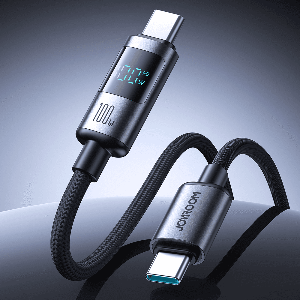 Joyroom S-A16 Pro USB-C - USB-C Kabel 1.2m, 100W, Digitalni Zaslon, Črn 4