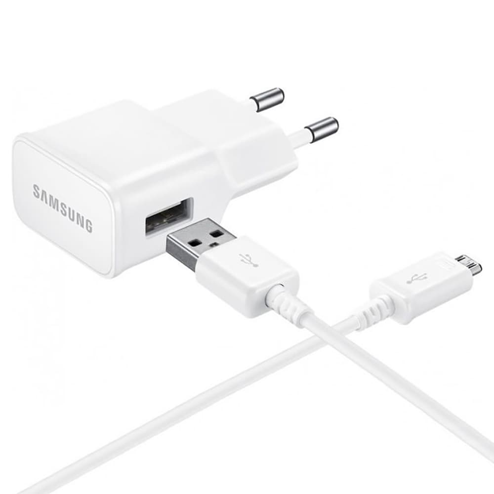 Samsung EP-TA50EWE 8W omrežni polnilnik USB-A z MicroUSB kablom - bel