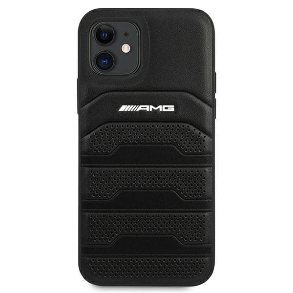 Ovitek AMG usnjen Debossed Lines za iPhone 12 mini - črn 3