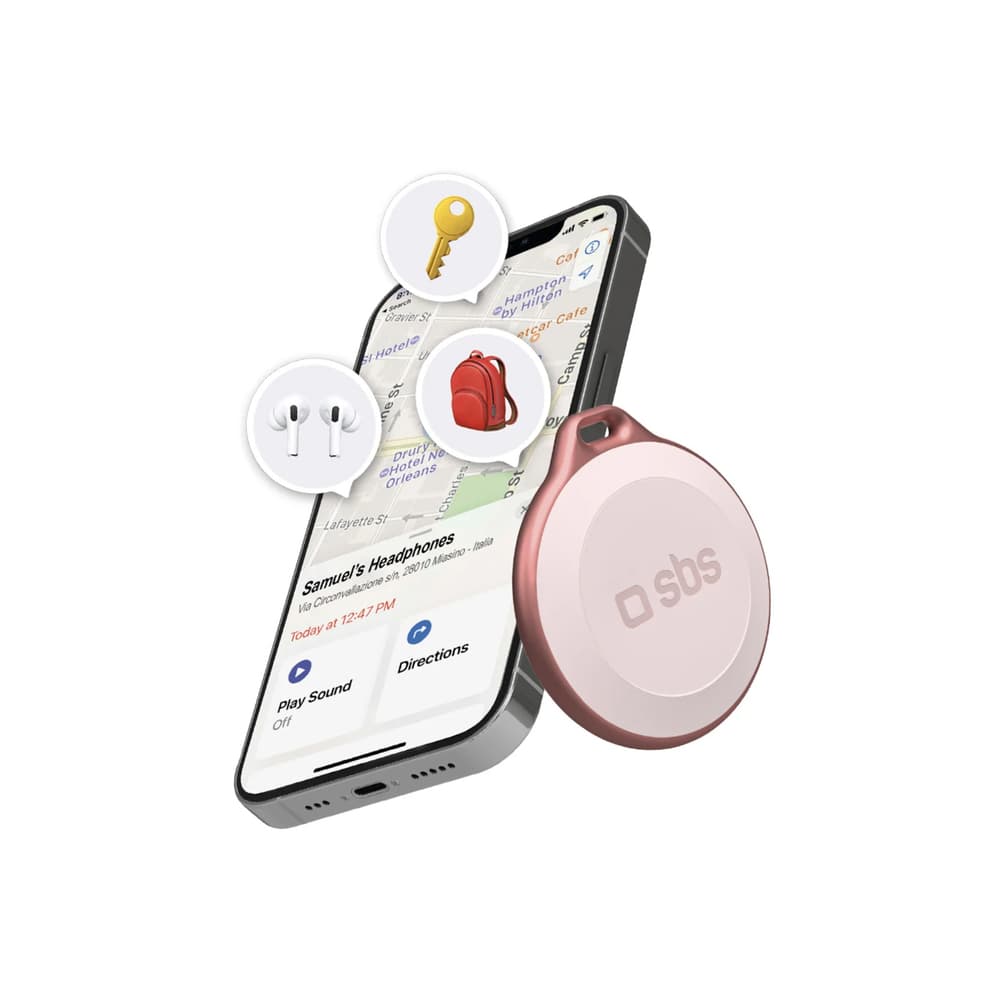 Lokalizator SBS Track My Circle vodoodporen IP65 z Apple Find My, roza